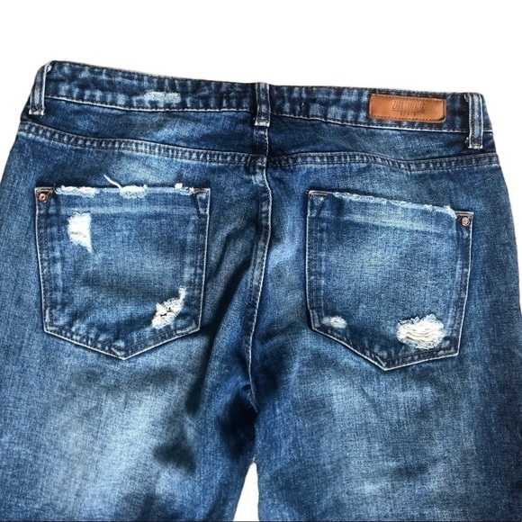 Zara Trafaluc Destroyed Jeans Skinny Mid Rise Size 6 EU 38 100% Cotton Stretch - Picture 4 of 7
